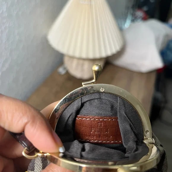FENDI Brown and Tan Monogram RARE Coin Purse - Picture 2 of 5